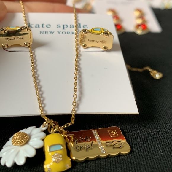 COPY - Kate Spade Yellow Car Necklace and Earrings Set - Picture 3 of 3
